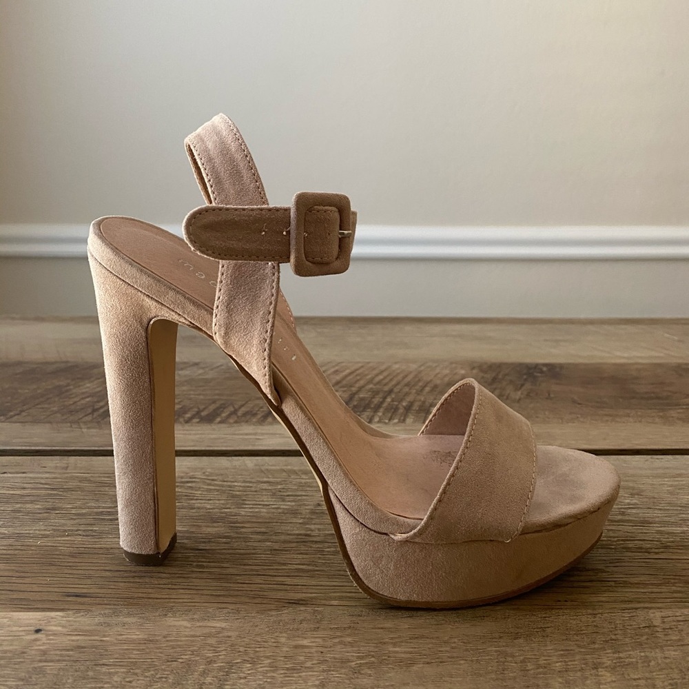 Tan Suede Platform Heels